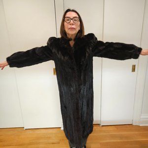Black Full Mink Glama female mink coat